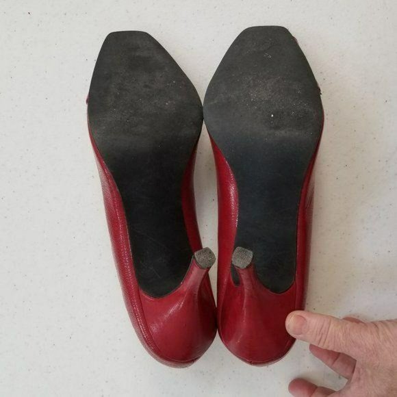Rampage Red Peep Toe Pumps Size 10 - Picture 9 of 12